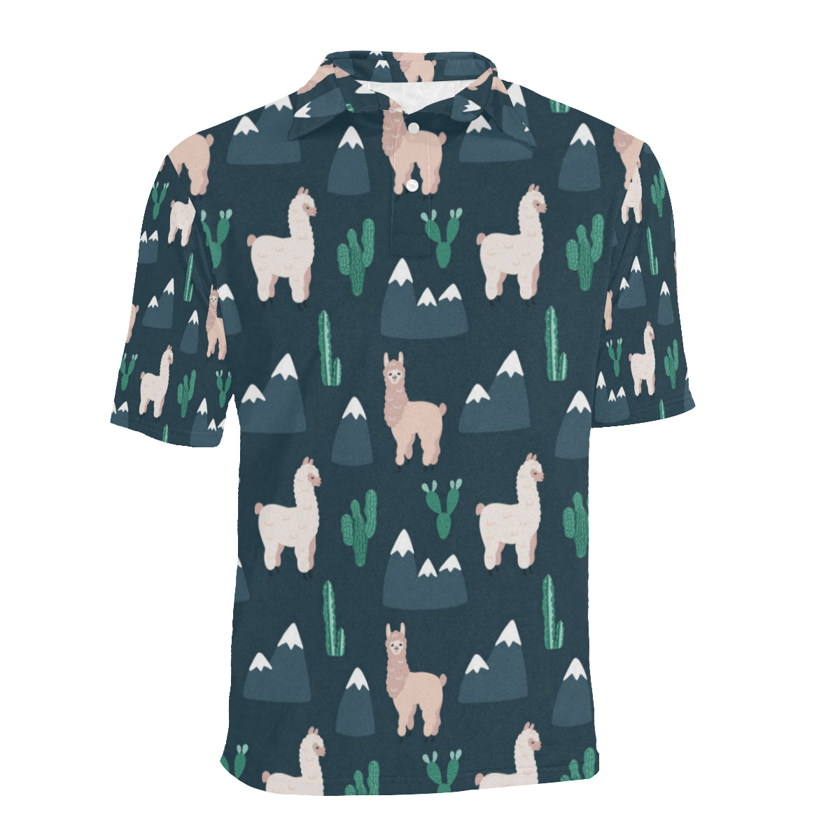 Llama Pattern Print Design 06 Men Polo Shirt