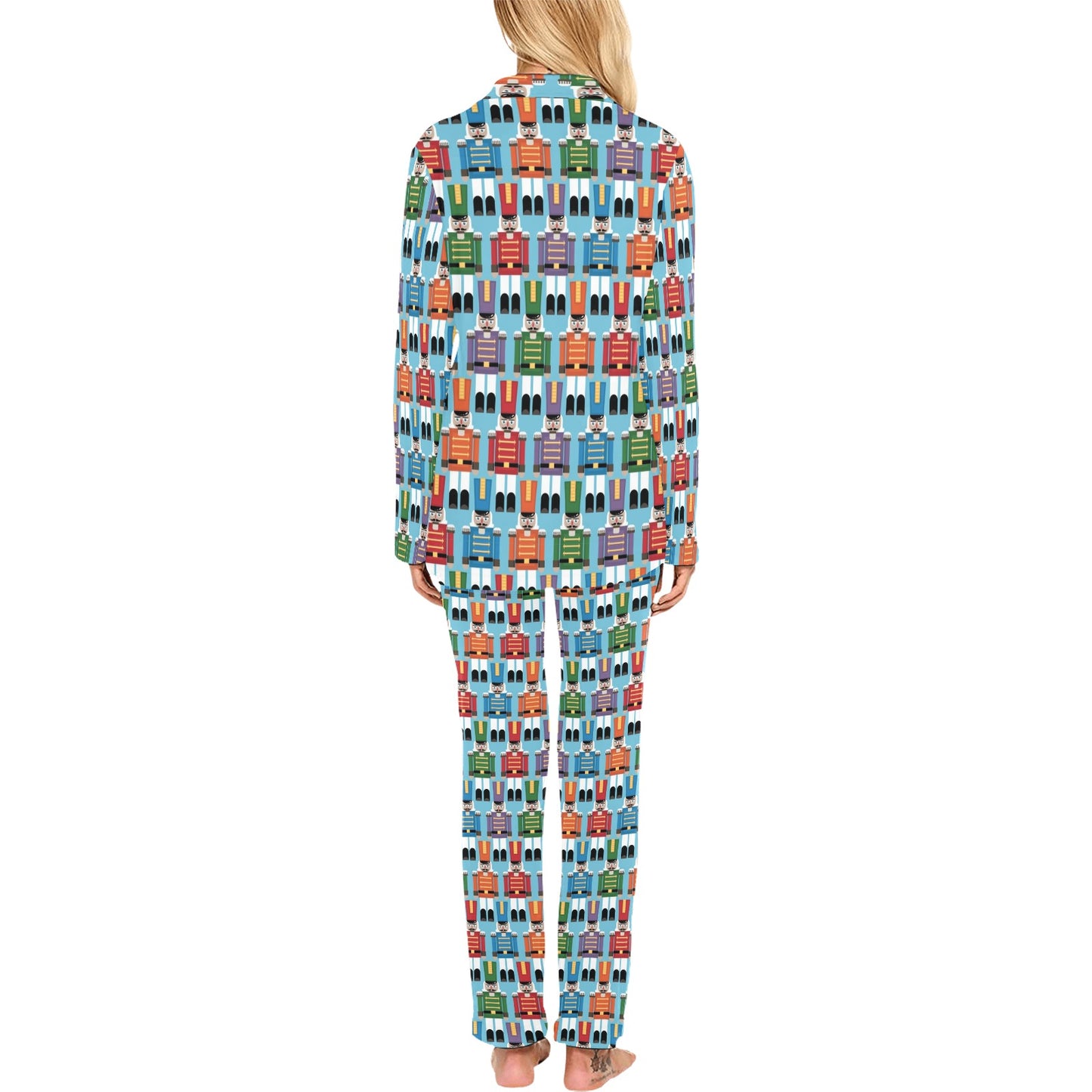 Nutcracker Pattern Print Design A02 Women's Long Pajama Set