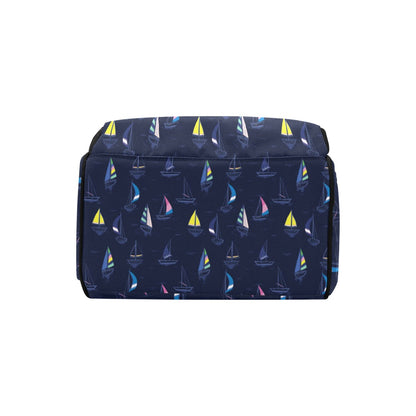 Sailboat Print Design LKS305 Diaper Bag Backpack