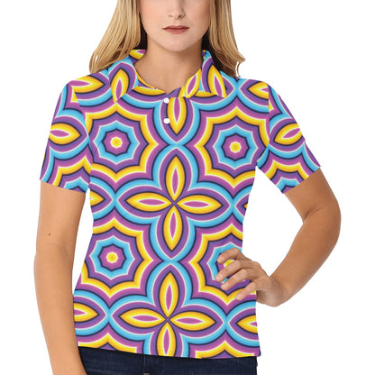 Optical illusion Pattern Print Design A03 Women's Polo Shirt