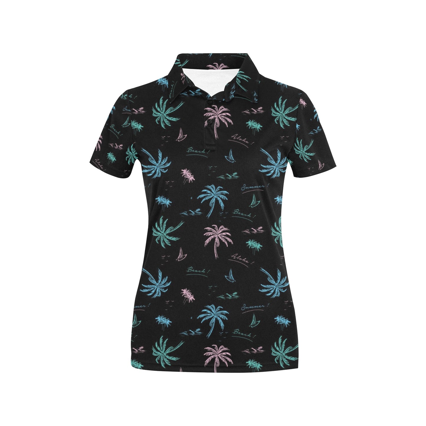 Aloha Hawaii Pattern Print Design 03 Women's Polo Shirt