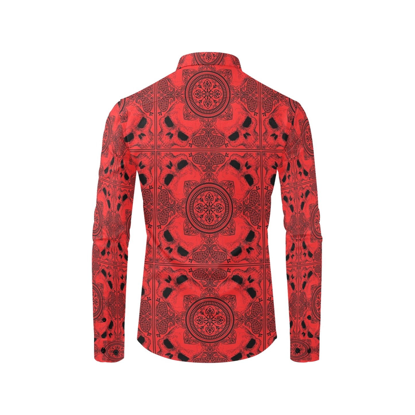 Bandana Red Print Design LKS304 Men's Long Sleeve Dress Shirt