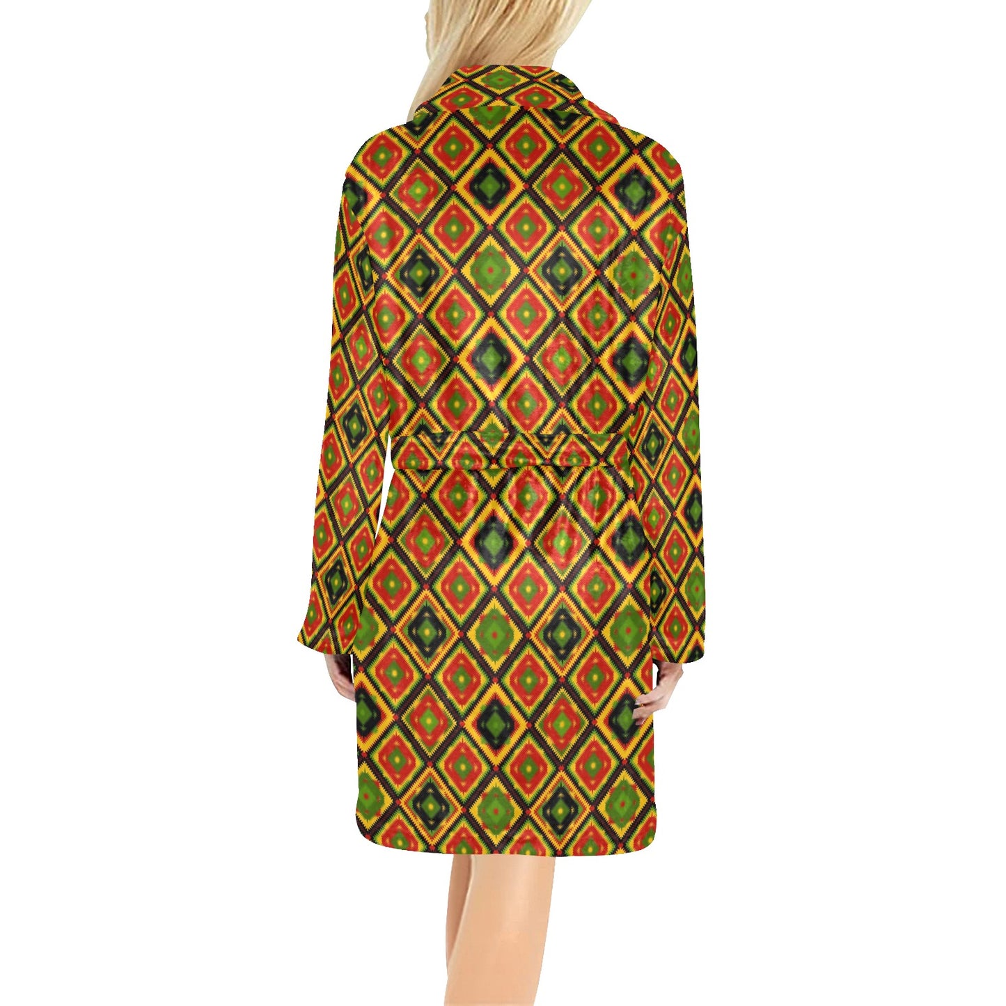 Rasta Reggae Color Pattern Women's Fleece Robe