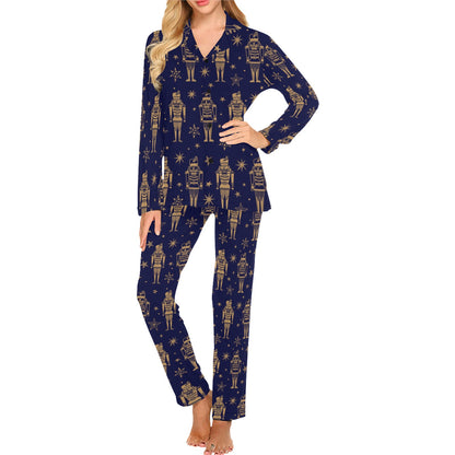 Nutcracker Pattern Print Design A05 Women's Long Pajama Set