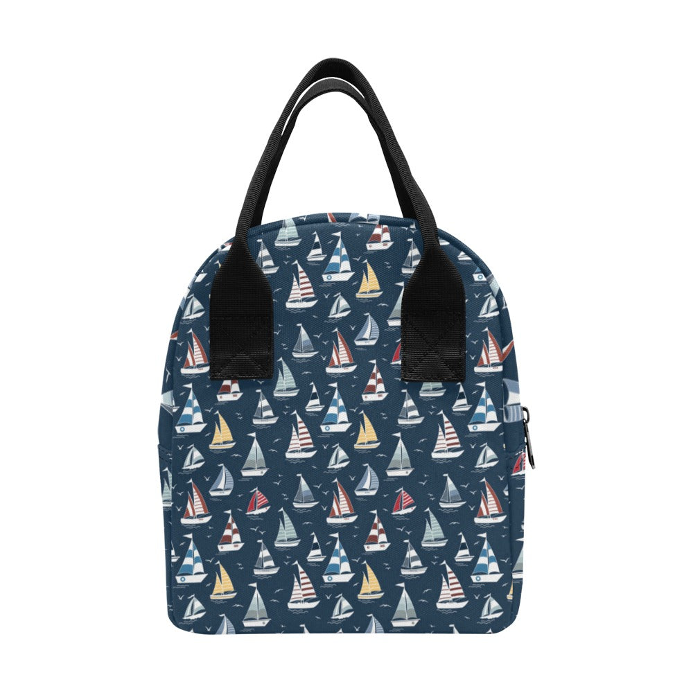 Sailboat Print Design LKS306 Insulated Lunch Bag