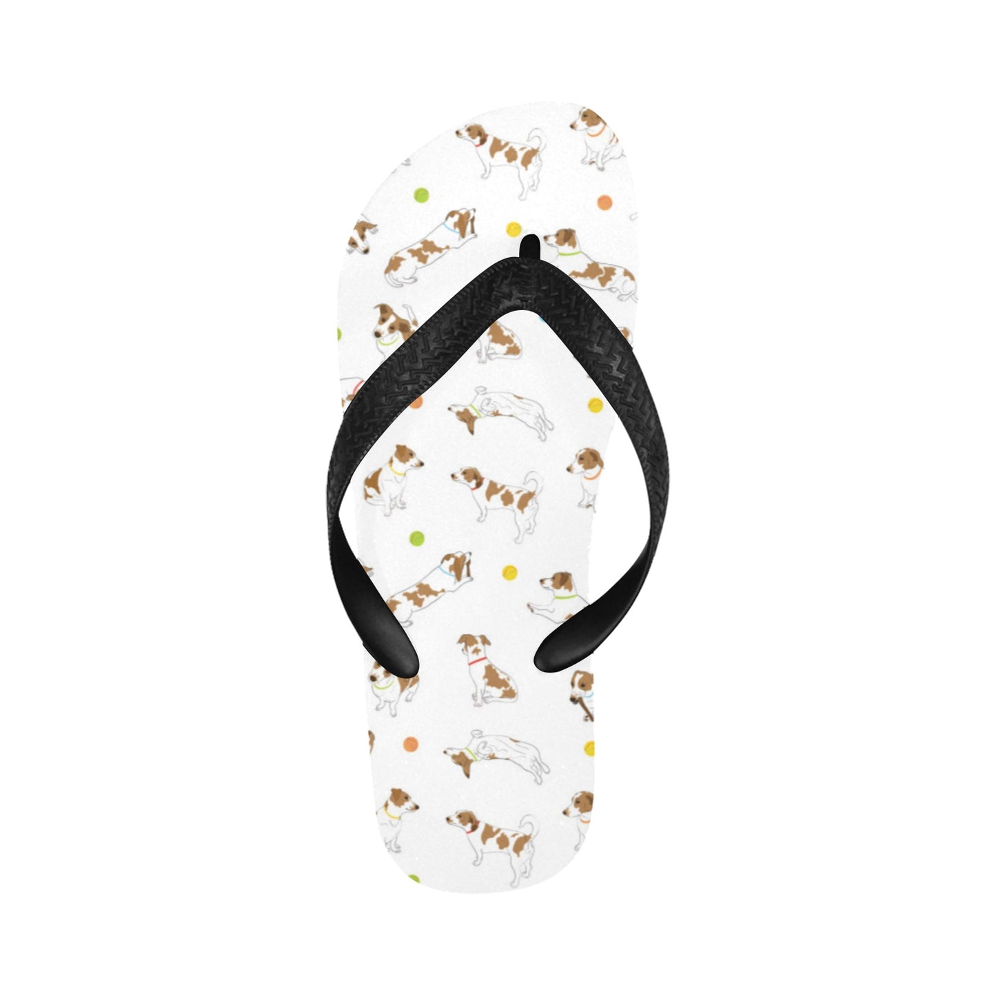 Russell Terriers With Balls Print Design LKS307 Flip Flops