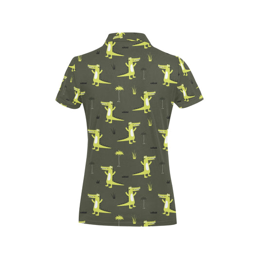 Alligator Pattern Print Design 05 Women's Polo Shirt