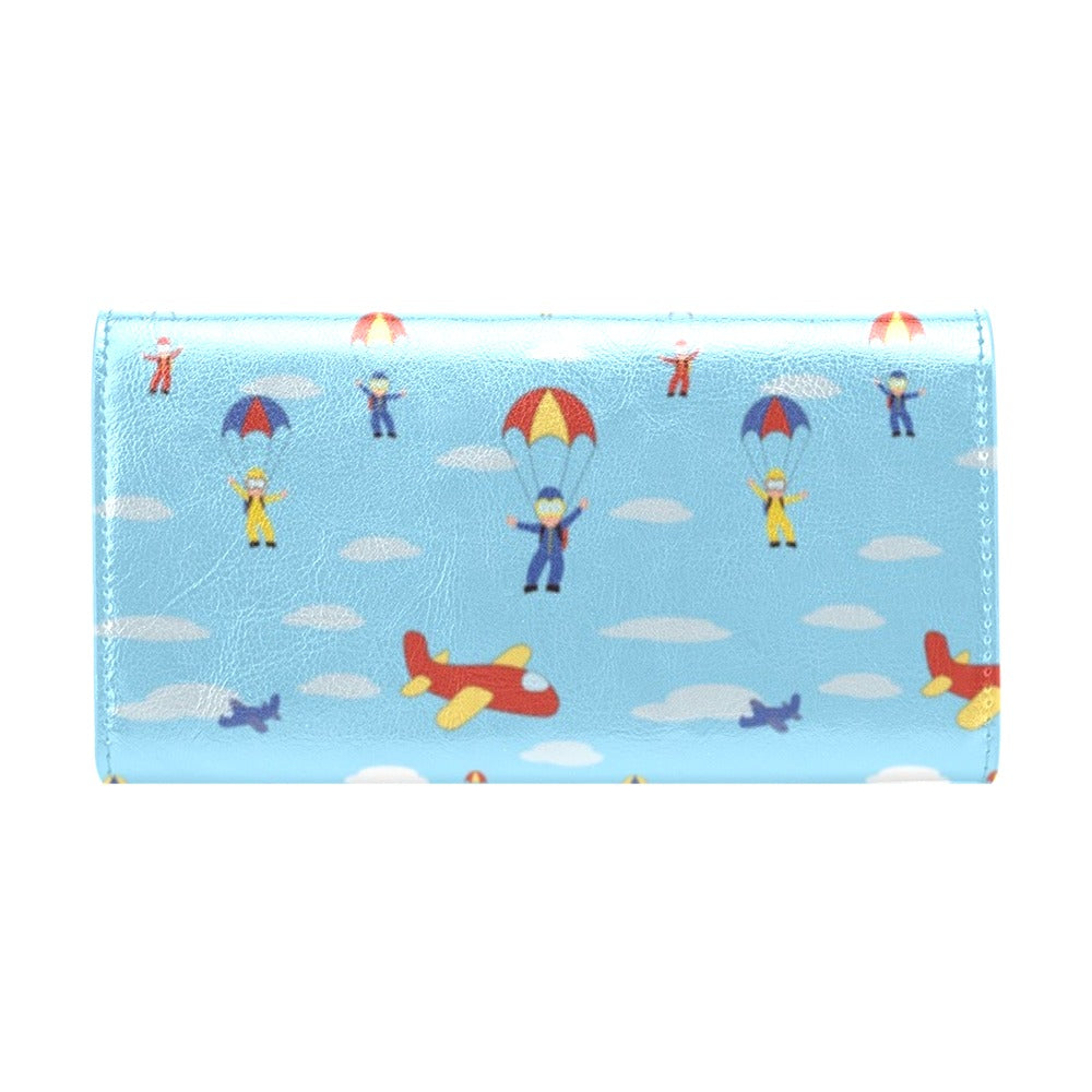 Skydiver Print Design LKS304 Women's Trifold Wallet