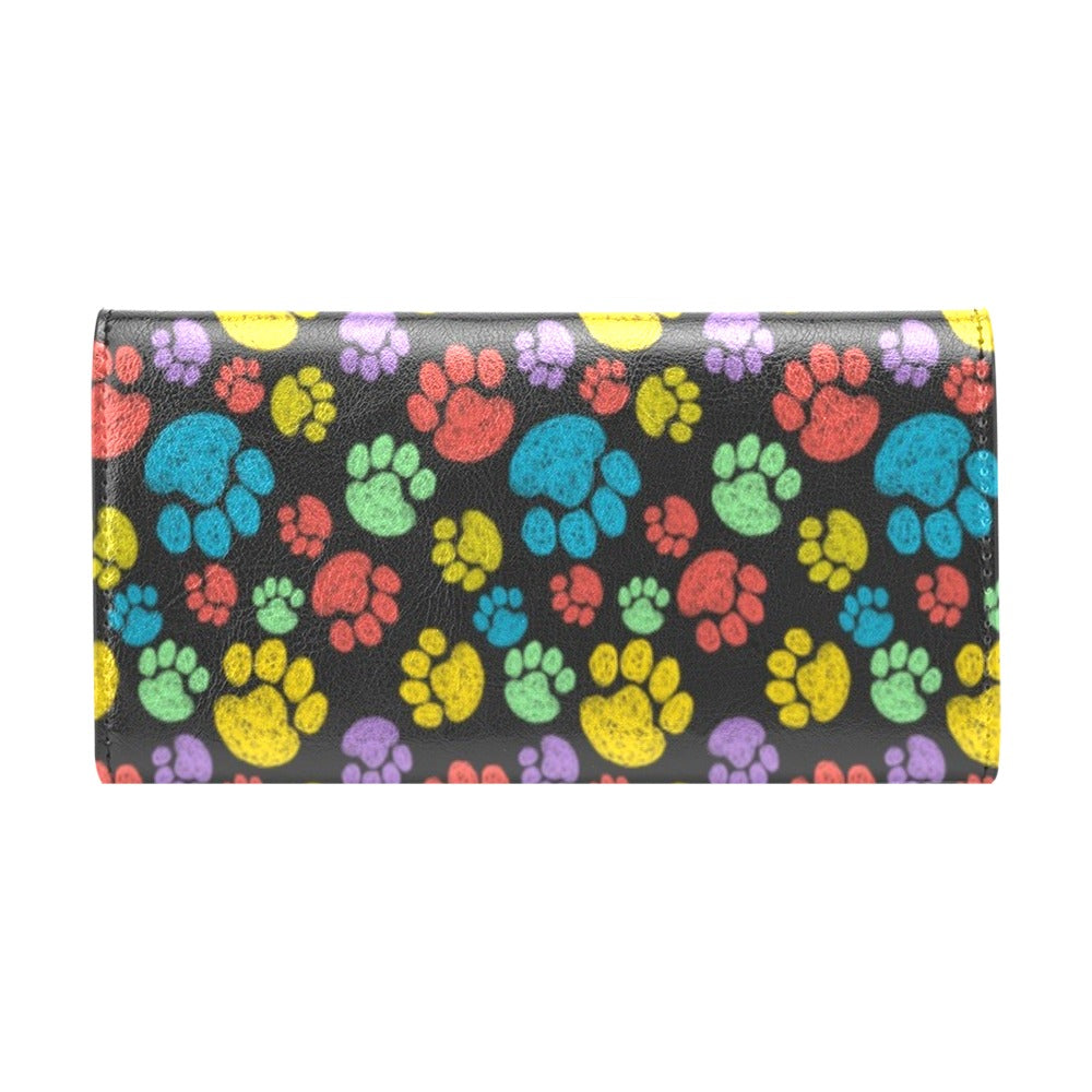 Paw Colorful Print Women's Trifold Wallet