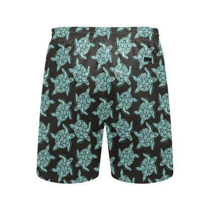 Sea Turtle Print Design LKS302 Men's Swim Trunks Beach Shorts
