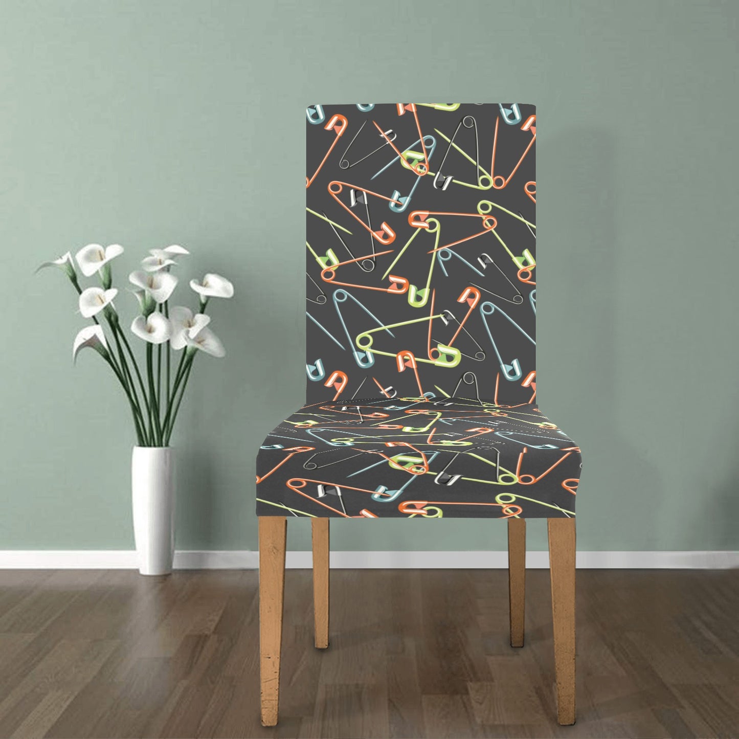 Safety Pin Print Design LKS301 Dining Chair Slipcover