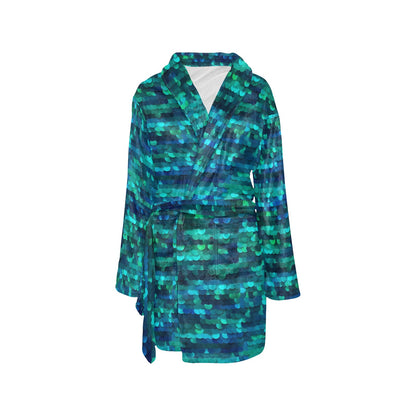 Mermaid Scales Pattern Print Design 06 Women's Fleece Robe