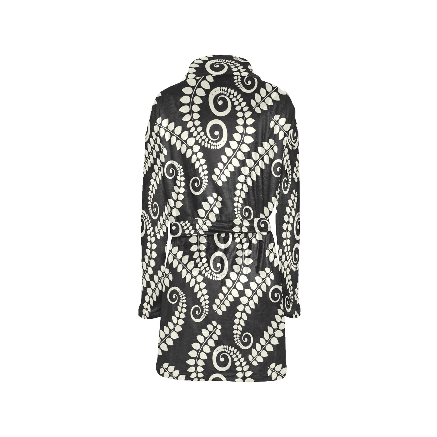 Fern Leave Print Pattern Women's Fleece Robe