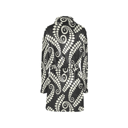 Fern Leave Print Pattern Women's Fleece Robe