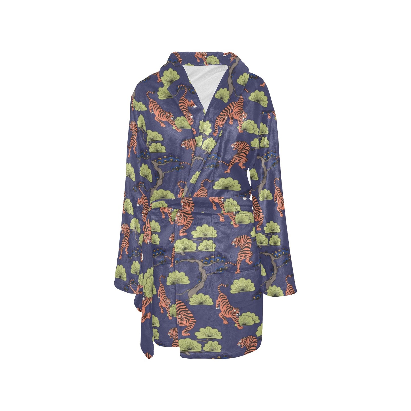 Tiger Pattern Japan Style Women's Fleece Robe