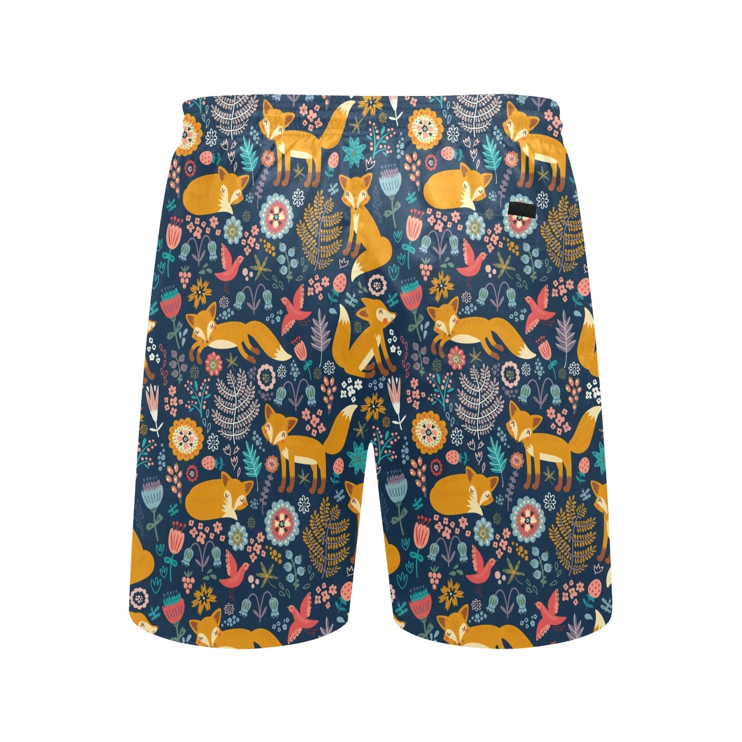 Fox Cute Jungle Print Pattern Men's Swim Trunks Beach Shorts