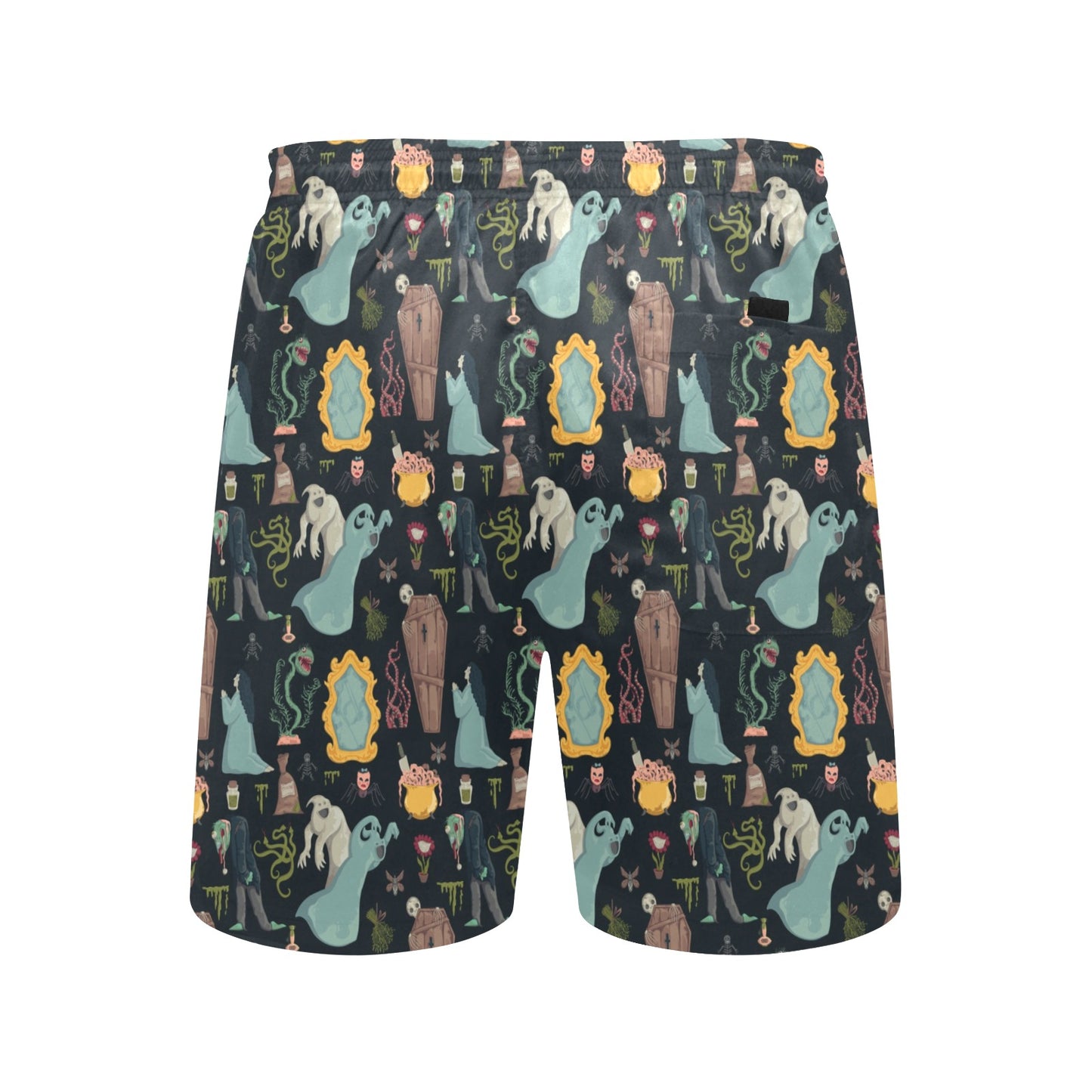 Creepy Print Design LKS303 Men's Swim Trunks Beach Shorts