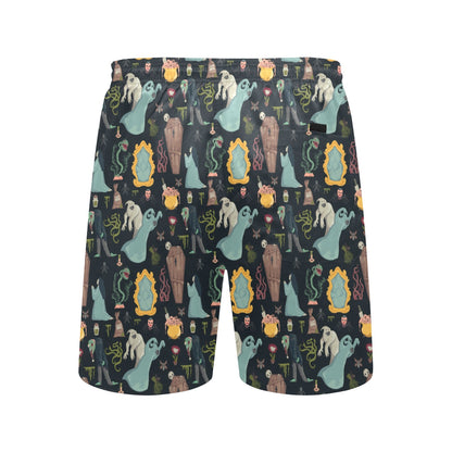 Creepy Print Design LKS303 Men's Swim Trunks Beach Shorts