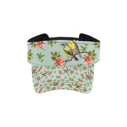 Bird with Red Flower Print Pattern Unisex Sun Visor