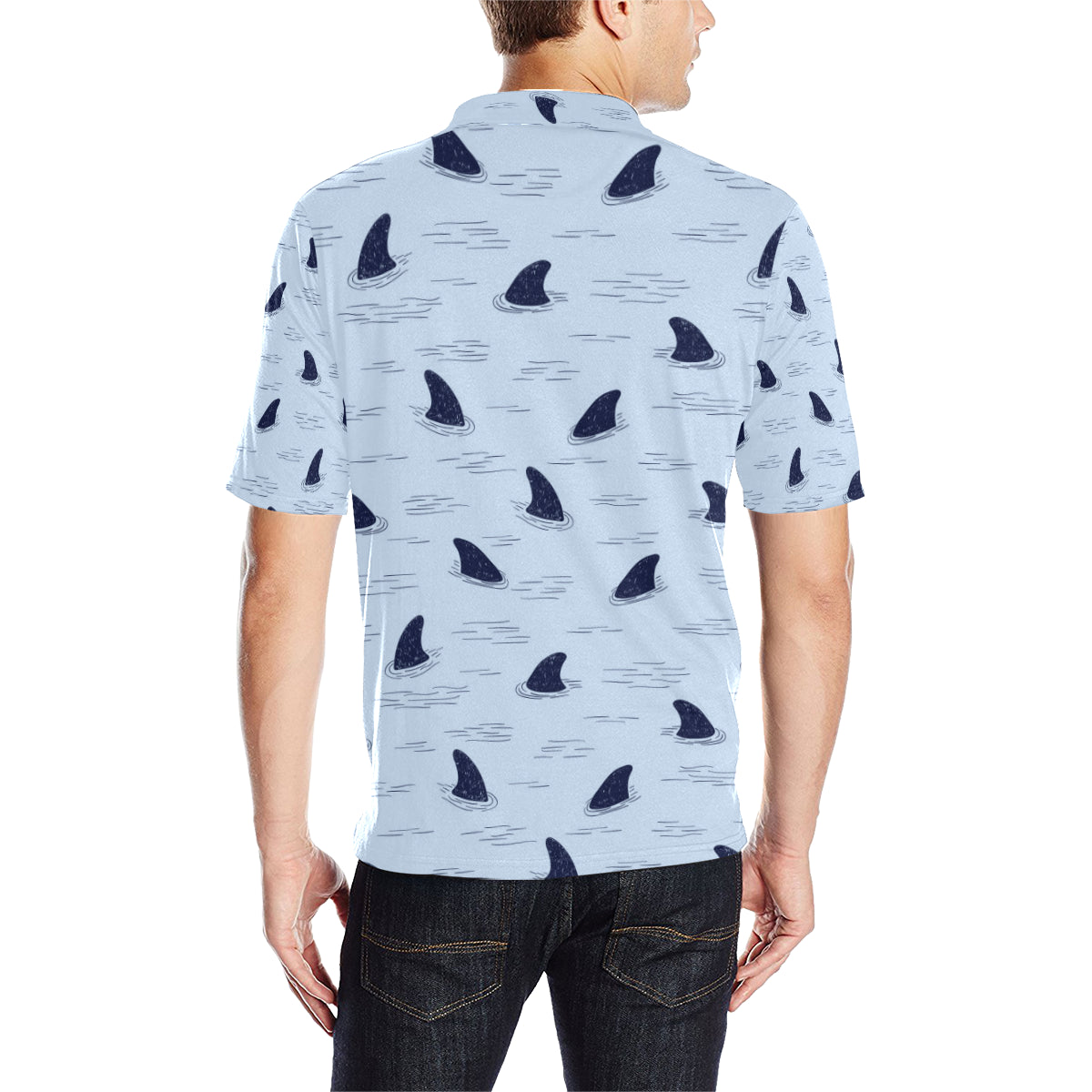 Shark Fin Men Polo Shirt