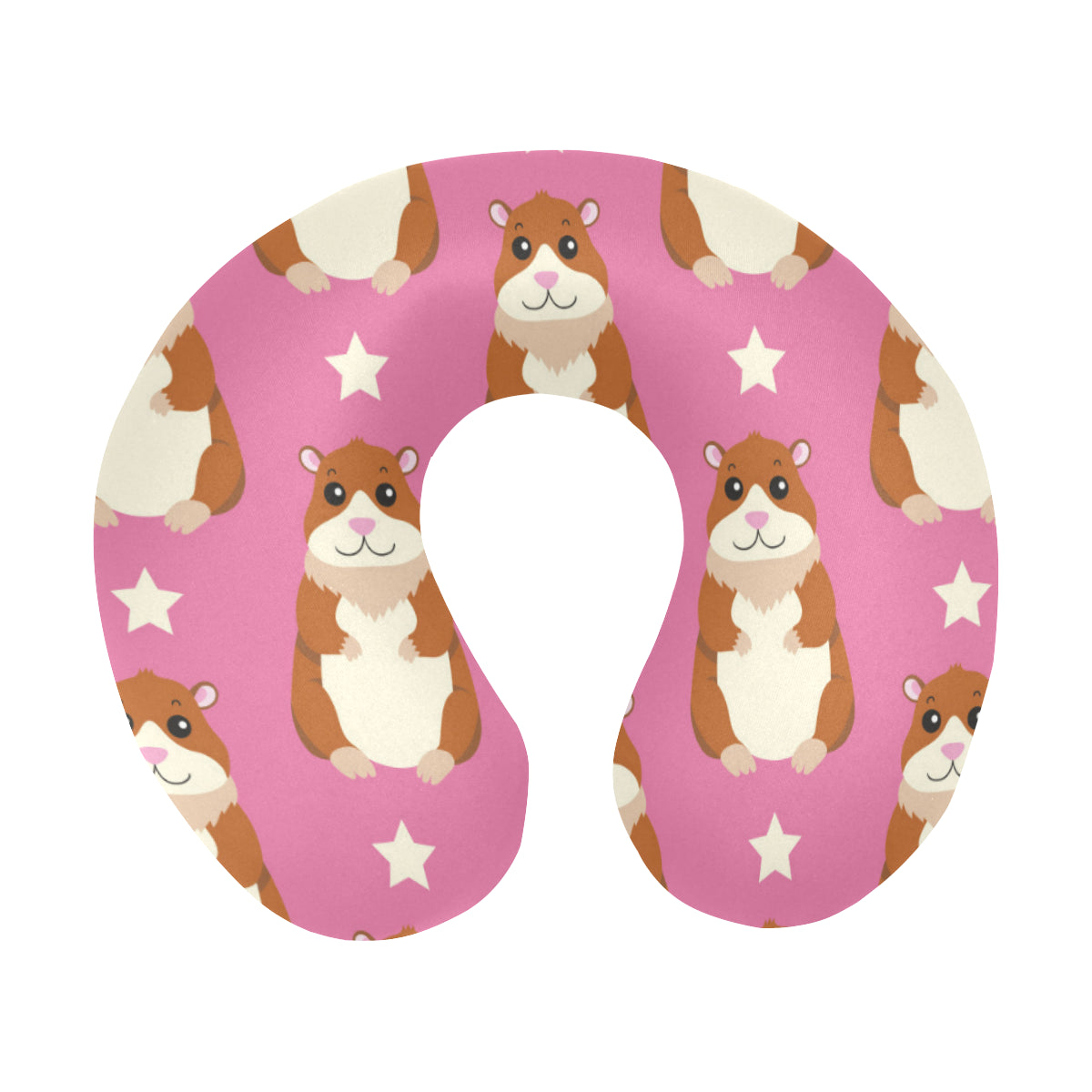Hamster Cute Pattern Print Design 02 U-Shaped Travel Neck Pillow