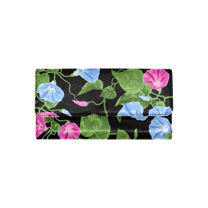 Morning Glory Pattern Print Design MG04 Women's Trifold Wallet