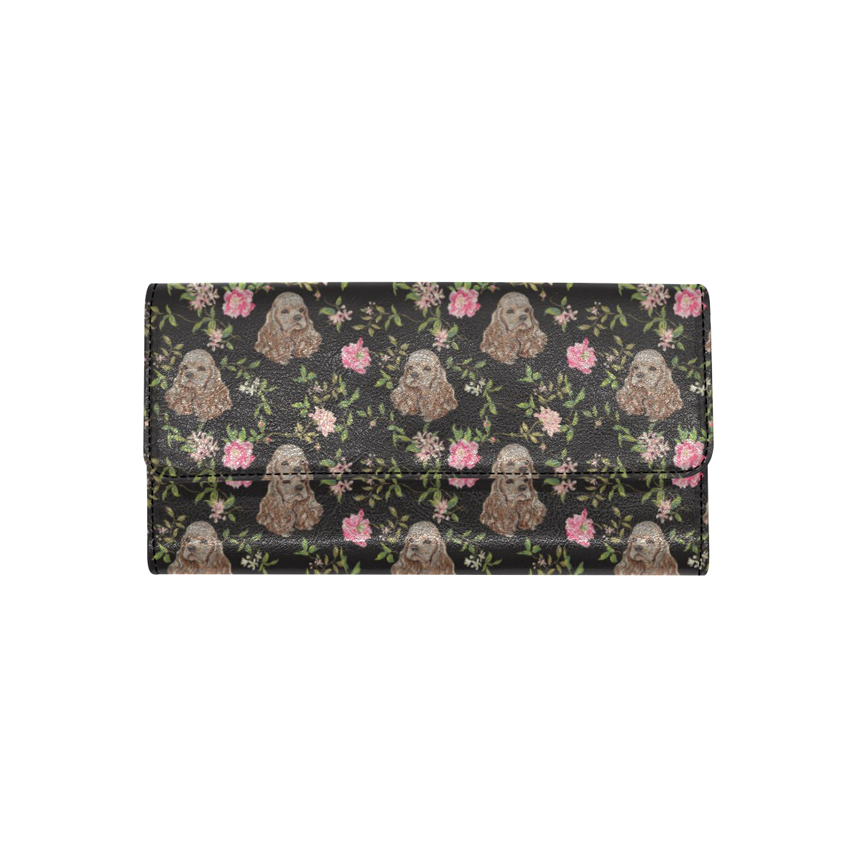 Cocker Pattern Print Design 03 Women's Trifold Wallet