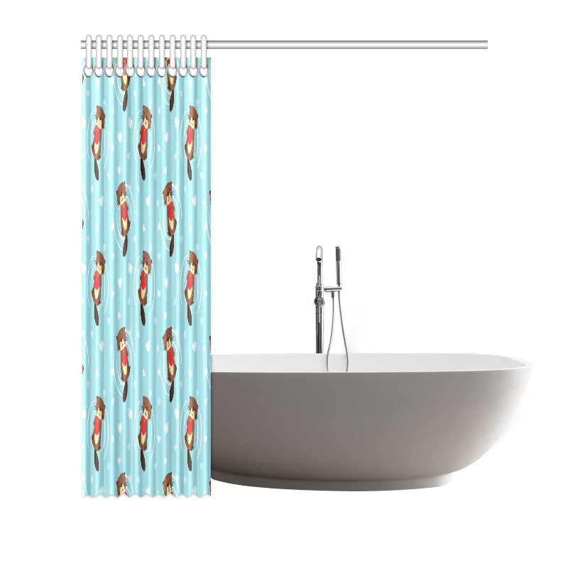 Sea Otter Cute Pattern Print Design 04 Shower Curtain