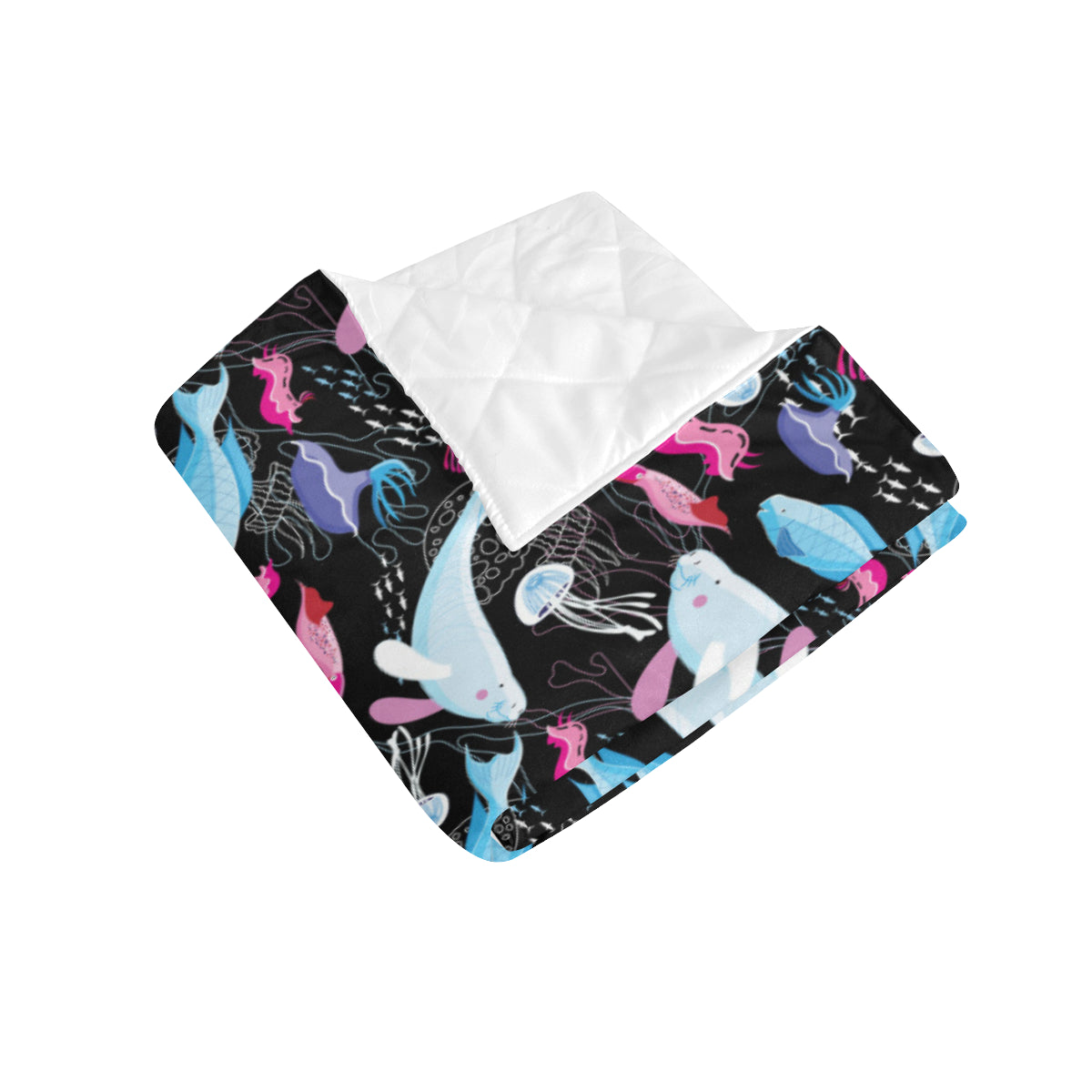 Manatee Pattern Print Design 02 Premium Quilt