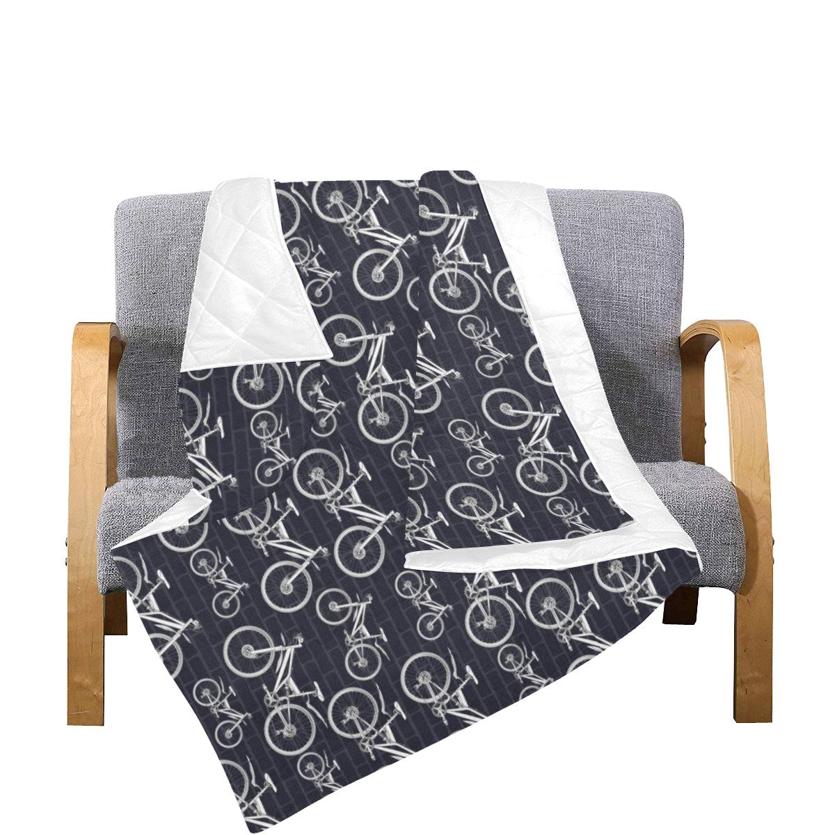 Mountain bike Pattern Print Design 02 Premium Quilt