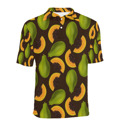 Papaya Pattern Print Design PP04 Men Polo Shirt