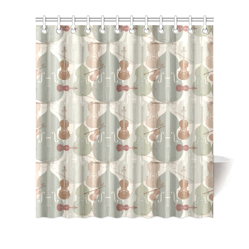 Violin Pattern Print Design 01 Shower Curtain