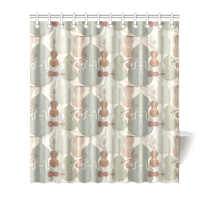 Violin Pattern Print Design 01 Shower Curtain