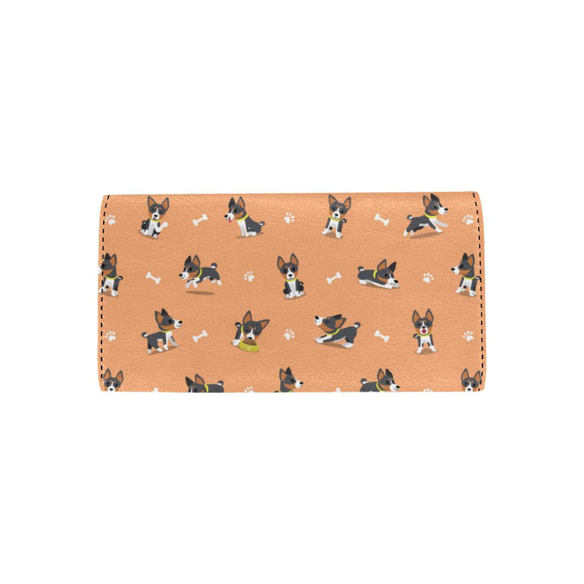Basenji Pattern Print Design 01 Women's Trifold Wallet
