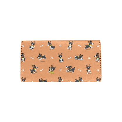 Basenji Pattern Print Design 01 Women's Trifold Wallet