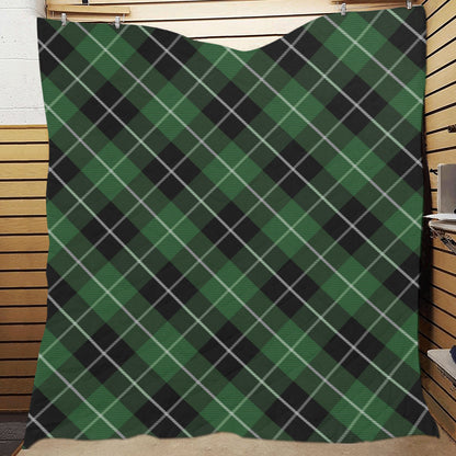 Plaid Green Pattern Print Design A05 Premium Quilt