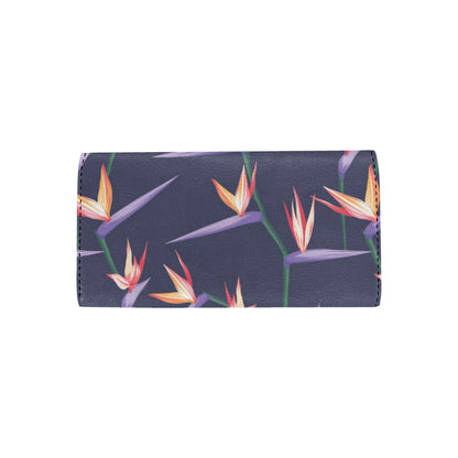 Bird Of Paradise Pattern Print Design BOP015 Women's Trifold Wallet