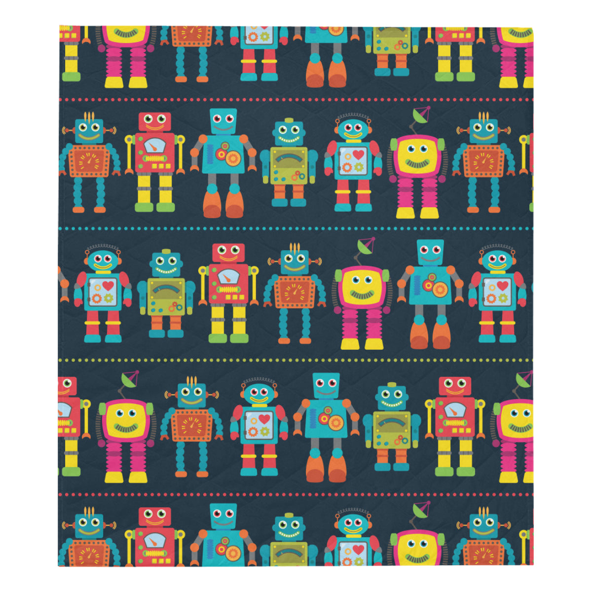 Robot Pattern Print Design A01 Premium Quilt