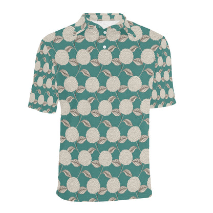 Hydrangea Pattern Print Design HD03 Men Polo Shirt