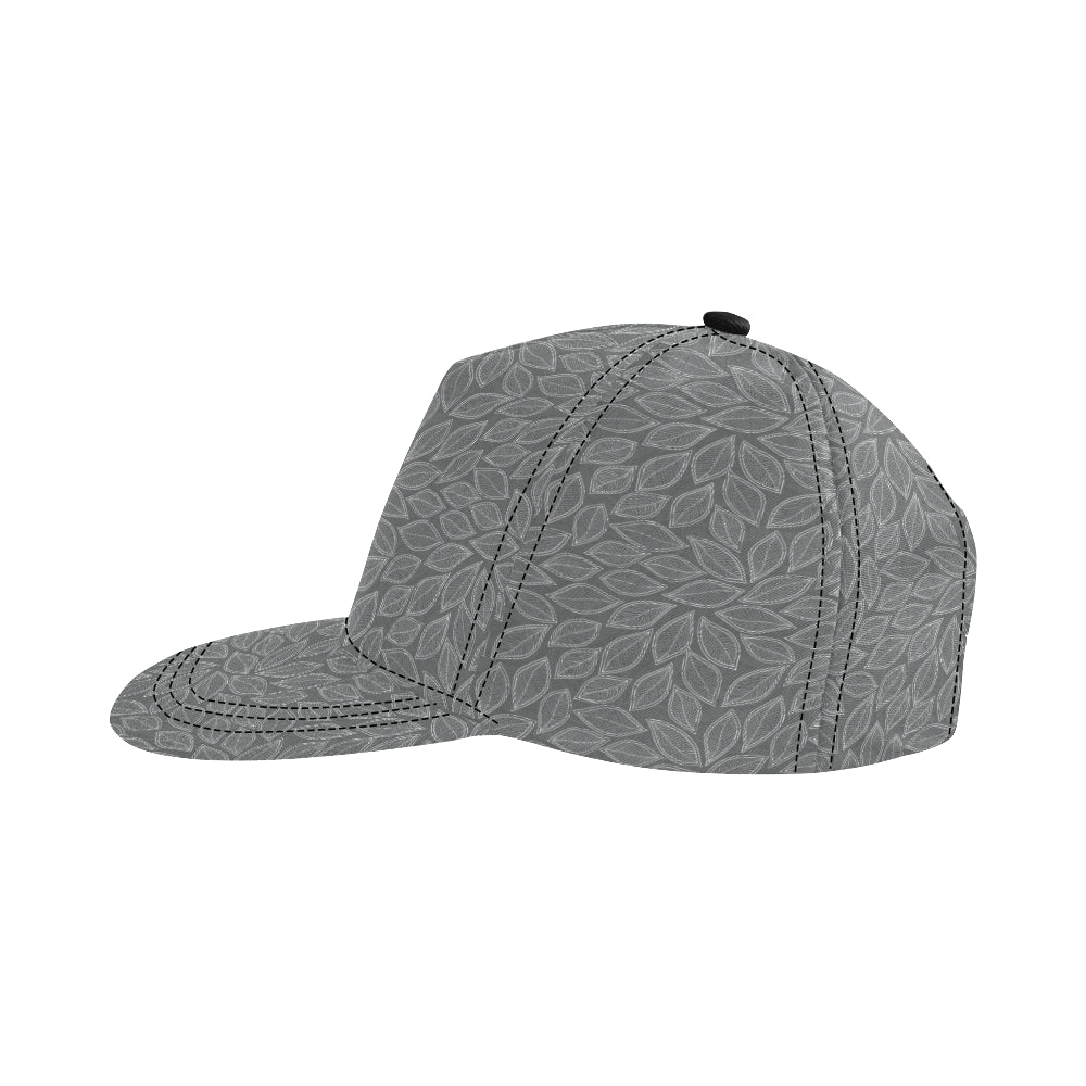 Elm Leave Grey Print Pattern Snapback Cap