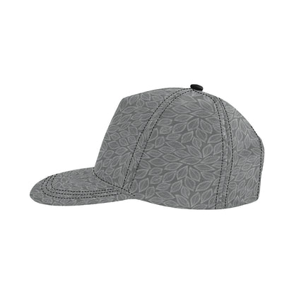 Elm Leave Grey Print Pattern Snapback Cap