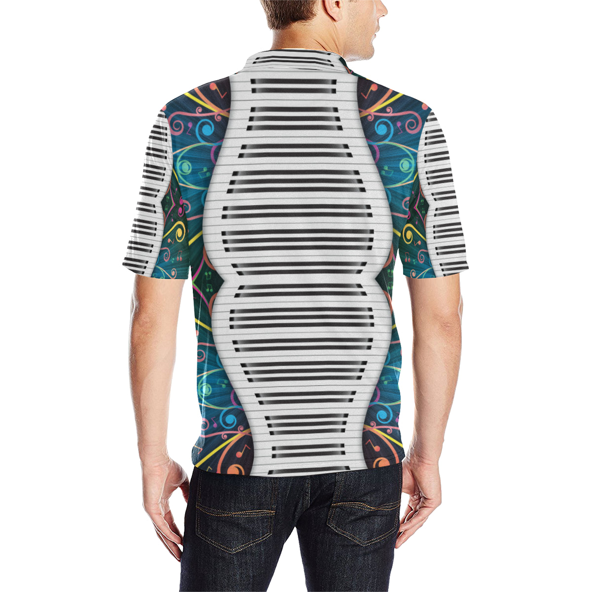 Piano Pattern Print Design 01 Men Polo Shirt