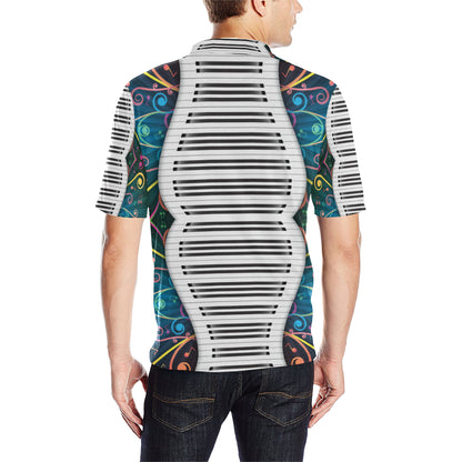 Piano Pattern Print Design 01 Men Polo Shirt