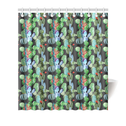 Cactus Watercolor Style Print Shower Curtain