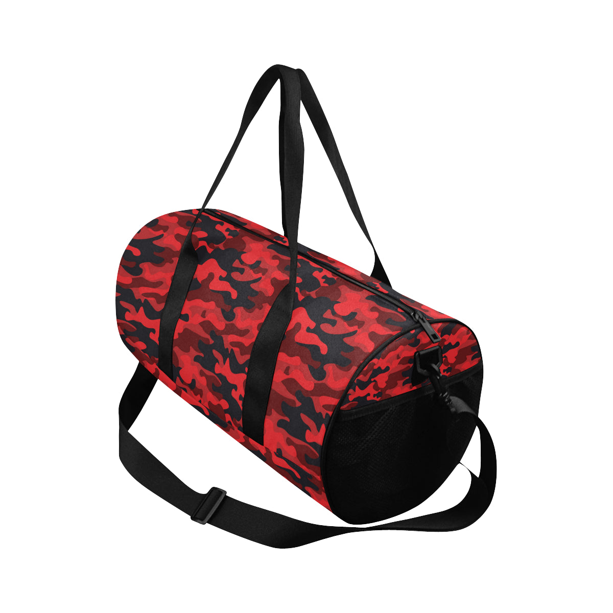 Camo Red Pattern Print Design 03 Duffel Bag