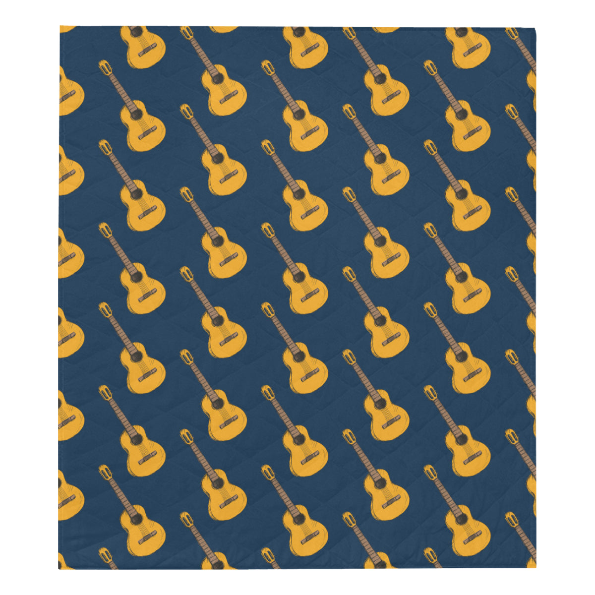 Acoustic Guitar Pattern Print Design 04 Premium Quilt