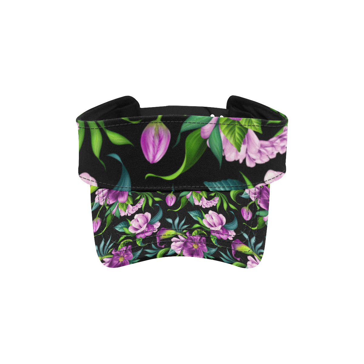Bright Purple Floral Pattern Unisex Sun Visor