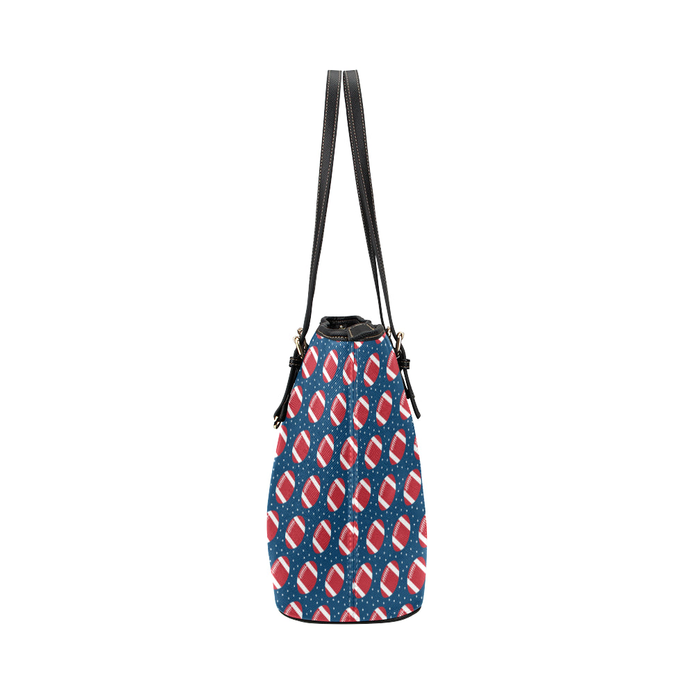 American Football Star Design Pattern Leather Tote Bag