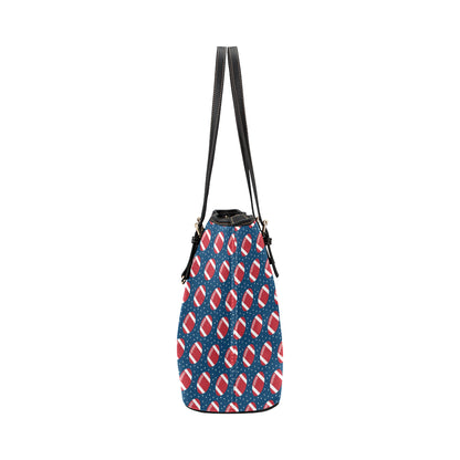 American Football Star Design Pattern Leather Tote Bag