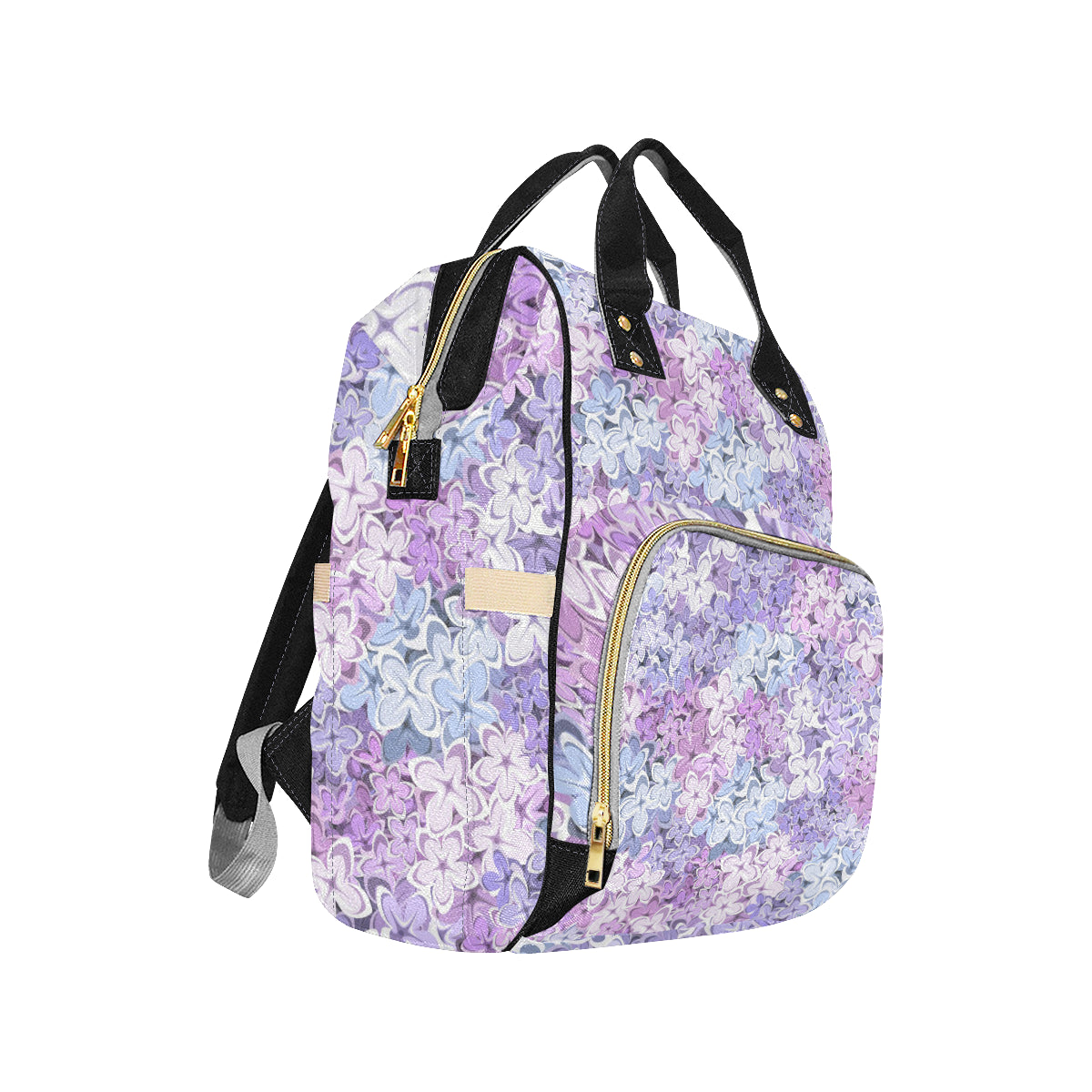 Lilac Pattern Print Design LI01 Diaper Bag Backpack
